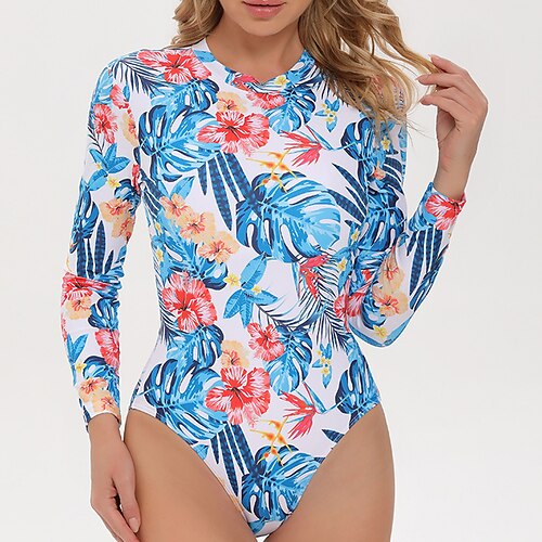 Women's Rash guard Swimsuit UPF50 Quick Dry Long Sleeve Spandex Bodysuit Bathing Suit Open Back Swimming Surfing Beach Water Sports Floral Spring Summer Autumn
Women's Rash guard Swimsuit UPF50 Quick Dry Long Sleeve Spandex Bodysuit Bathing Suit Open Back Swimming Surfing Beach Water Sports Floral Spring Summer Autumn