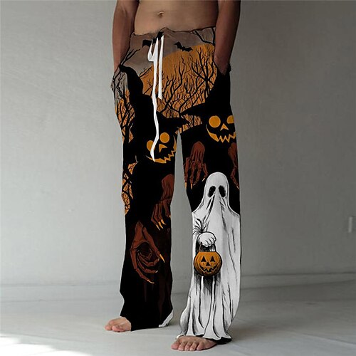 Men's Trousers Beach Pants Drawstring Elastic Waist 3D Print Pumpkin Graphic Prints Comfort Breathable Halloween Casual Daily Streetwear Designer Coffee
Men's Trousers Beach Pants Drawstring Elastic Waist 3D Print Pumpkin Graphic Prints Comfort Breathable Halloween Casual Daily Streetwear Designer Coffee