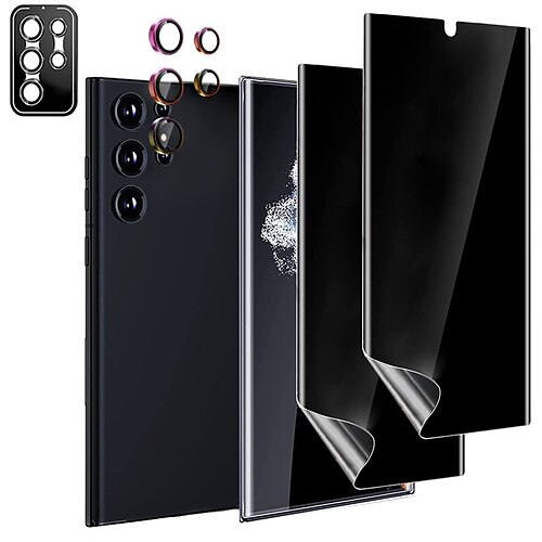 Flexible Privacy Screen Protector for Galaxy S22 Ultra with Colorful Aluminium Alloy Camera Lens Protector Anti-Spy TPU Film Support Fingerprint ID
Flexible Privacy Screen Protector for Galaxy S22 Ultra with Colorful Aluminium Alloy Camera Lens Protector Anti-Spy TPU Film Support Fingerprint ID