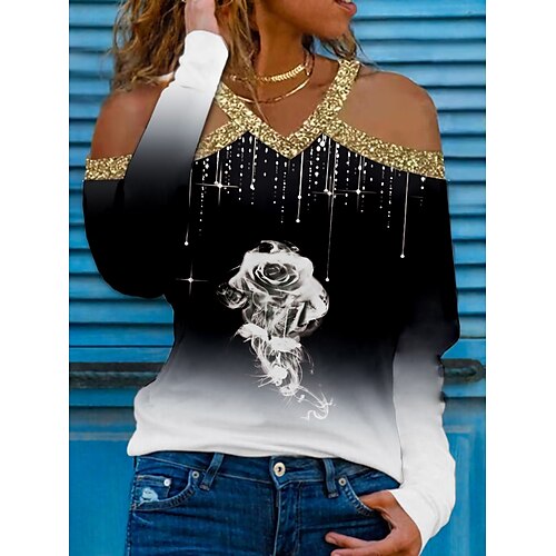 Women's Blouse Shirt Green Purple Wine Floral Color Gradient Cut Out Print Long Sleeve Holiday Weekend Streetwear Casual V Neck Regular Floral S / 3D Print
Women's Blouse Shirt Green Purple Wine Floral Color Gradient Cut Out Print Long Sleeve Holiday Weekend Streetwear Casual V Neck Regular Floral S / 3D Print