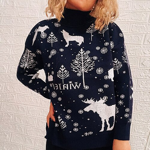 Women's Ugly Christmas Sweater Pullover Sweater Jumper Ribbed Knit Patchwork Knitted Christmas Tree Crew Neck Stylish Casual Christmas Holiday Winter Fall Blue Red S M L / Long Sleeve / Loose Fit
Women's Ugly Christmas Sweater Pullover Sweater Jumper Ribbed Knit Patchwork Knitted Christmas Tree Crew Neck Stylish Casual Christmas Holiday Winter Fall Blue Red S M L / Long Sleeve / Loose Fit