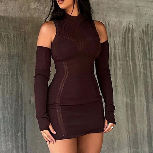 Women's Sweater Dress Sheath Dress Black Dress Green Black Brown Long Sleeve Pure Color Knit Winter Fall Autumn Crew Neck Party Winter Dress Fall Dress Slim 2022 S M L
Women's Sweater Dress Sheath Dress Black Dress Green Black Brown Long Sleeve Pure Color Knit Winter Fall Autumn Crew Neck Party Winter Dress Fall Dress Slim 2022 S M L