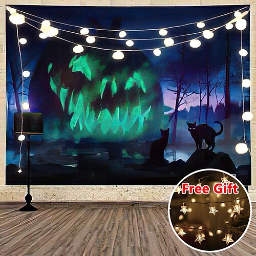 Halloween Party Decoration Wall Tapestry Art Decor Blanket Curtain Hanging Home Bedroom Living Room Decoration Polyester (with LED String)
Halloween Party Decoration Wall Tapestry Art Decor Blanket Curtain Hanging Home Bedroom Living Room Decoration Polyester (with LED String)