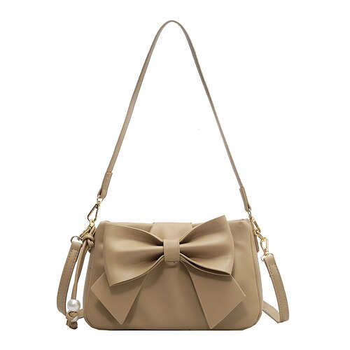 Women's Leather Bag Shoulder Bag PU Leather Bowknot Solid Color Daily Going out Black Khaki Brown Beige
Women's Leather Bag Shoulder Bag PU Leather Bowknot Solid Color Daily Going out Black Khaki Brown Beige