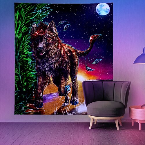 Blacklight UV Reactive Tapestry Dog Decoration Cloth Curtain Picnic Table Cloth Hanging Home Bedroom Living Room Dormitory Decoration Polyester
Blacklight UV Reactive Tapestry Dog Decoration Cloth Curtain Picnic Table Cloth Hanging Home Bedroom Living Room Dormitory Decoration Polyester