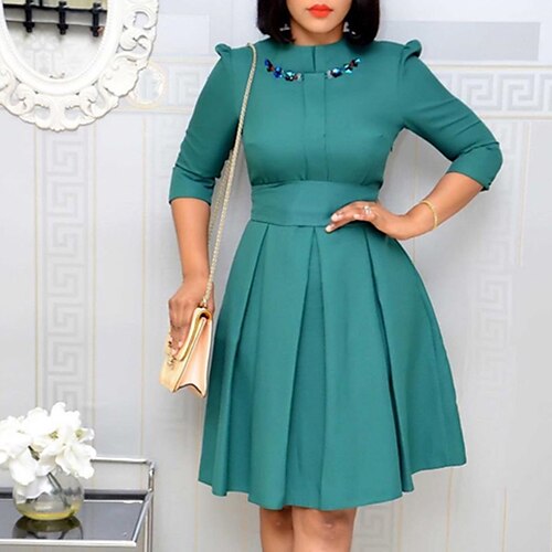 Women's Plus Size Work Dress Floral Crew Neck Long Sleeve Fall Winter Stylish Work Knee Length Dress Vacation Going out Dress
Women's Plus Size Work Dress Floral Crew Neck Long Sleeve Fall Winter Stylish Work Knee Length Dress Vacation Going out Dress
