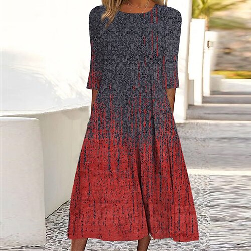Women's Casual Dress Shift Dress Midi Dress Red 3/4 Length Sleeve Floral Ruched Winter Fall 2022 S M L XL XXL 3XL
Women's Casual Dress Shift Dress Midi Dress Red 3/4 Length Sleeve Floral Ruched Winter Fall 2022 S M L XL XXL 3XL