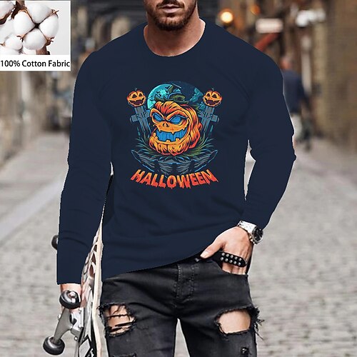Men's Unisex T shirt Tee Pumpkin Crew Neck Green Navy Blue Gray Black Print Outdoor Street Long Sleeve Print Clothing Apparel Cotton Sports Designer Simple Casual
Men's Unisex T shirt Tee Pumpkin Crew Neck Green Navy Blue Gray Black Print Outdoor Street Long Sleeve Print Clothing Apparel Cotton Sports Designer Simple Casual