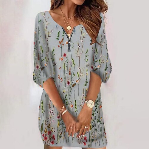 Women's Casual Dress Shift Dress Floral Dress Light gray Dark Gray Gray Long Sleeve Floral Zipper Winter Fall V Neck Winter Dress Weekend Fall Dress 2022 XS S M L XL XXL 3XL 4XL 5XL 6XL
Women's Casual Dress Shift Dress Floral Dress Light gray Dark Gray Gray Long Sleeve Floral Zipper Winter Fall V Neck Winter Dress Weekend Fall Dress 2022 XS S M L XL XXL 3XL 4XL 5XL 6XL