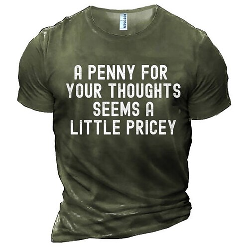 Men's Unisex T shirt Tee Letter Graphic Prints Crew Neck Army Green Navy Blue Gray Black 3D Print Outdoor Street Short Sleeve Print Clothing Apparel Sports Designer Casual Big and Tall / Summer
Men's Unisex T shirt Tee Letter Graphic Prints Crew Neck Army Green Navy Blue Gray Black 3D Print Outdoor Street Short Sleeve Print Clothing Apparel Sports Designer Casual Big and Tall / Summer