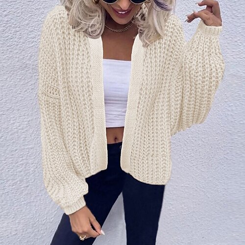Women's Cardigan Sweater Jumper Chunky Knit Knitted Pure Color Open Front Stylish Casual Outdoor Home Winter Fall Brown Beige S M L / Long Sleeve / Regular Fit / Going out
Women's Cardigan Sweater Jumper Chunky Knit Knitted Pure Color Open Front Stylish Casual Outdoor Home Winter Fall Brown Beige S M L / Long Sleeve / Regular Fit / Going out