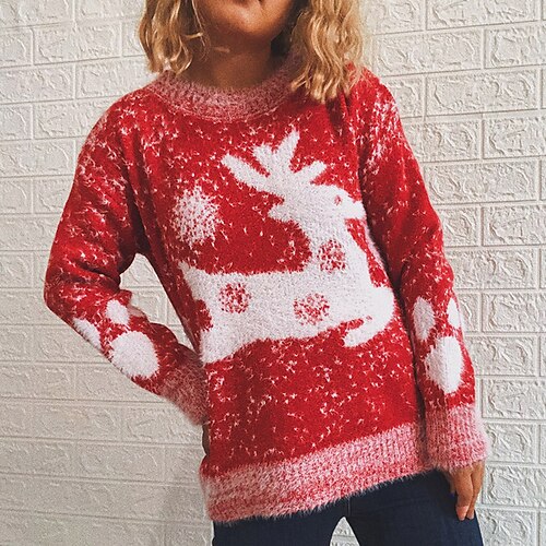 Women's Ugly Sweater Pullover Sweater Jumper Ribbed Knit Patchwork Knitted Animal Crew Neck Stylish Casual Outdoor Christmas Fall Winter Blue Pink S M L / Long Sleeve
Women's Ugly Sweater Pullover Sweater Jumper Ribbed Knit Patchwork Knitted Animal Crew Neck Stylish Casual Outdoor Christmas Fall Winter Blue Pink S M L / Long Sleeve