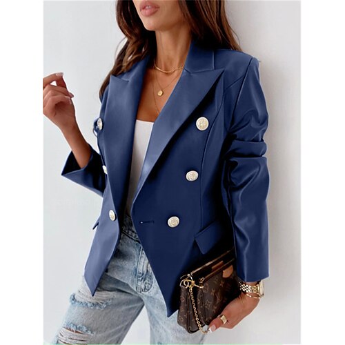 Women's Blazer Waterproof Windproof Outdoor Office Work Button Double Breasted Turndown OL Style Elegant Modern Solid Color Regular Fit Outerwear Long Sleeve Winter Fall Black Blue Wine S M L XL XXL
Women's Blazer Waterproof Windproof Outdoor Office Work Button Double Breasted Turndown OL Style Elegant Modern Solid Color Regular Fit Outerwear Long Sleeve Winter Fall Black Blue Wine S M L XL XXL