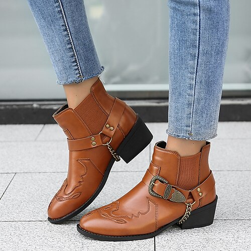 Women's Boots Combat Boots Booties Ankle Boots Buckle Chunky Heel Round Toe Vintage Elegant Casual Outdoor Daily PU Leather Loafer Fall Winter Solid Colored Light Brown Dark Brown Matte Black
Women's Boots Combat Boots Booties Ankle Boots Buckle Chunky Heel Round Toe Vintage Elegant Casual Outdoor Daily PU Leather Loafer Fall Winter Solid Colored Light Brown Dark Brown Matte Black