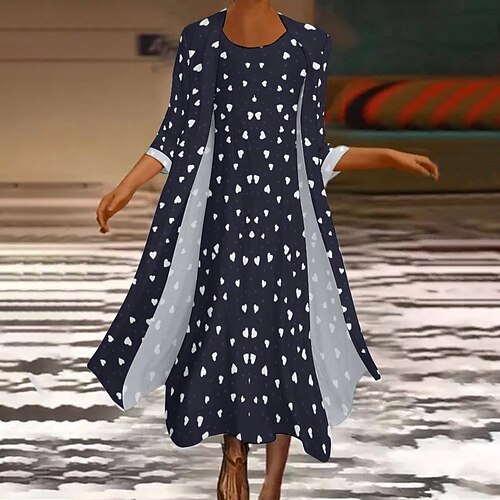 Women's Dress Set Two Piece Dress Long Dress Maxi Dress Black And White Long Sleeve Color Block Print Winter Fall Crew Neck Classic Winter Dress Weekend Fall Dress Loose Fit 2022 S M L XL XXL 3XL 4XL
Women's Dress Set Two Piece Dress Long Dress Maxi Dress Black And White Long Sleeve Color Block Print Winter Fall Crew Neck Classic Winter Dress Weekend Fall Dress Loose Fit 2022 S M L XL XXL 3XL 4XL