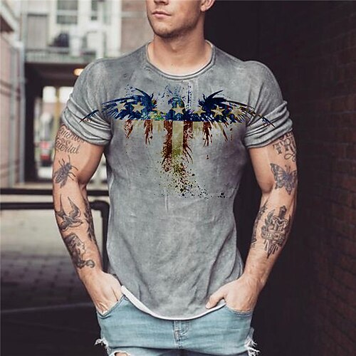 Men's Unisex T shirt Tee Graphic Prints Eagle Crew Neck Gray 3D Print Outdoor Street Half Sleeve Print Clothing Apparel Basic Sports Designer Casual
Men's Unisex T shirt Tee Graphic Prints Eagle Crew Neck Gray 3D Print Outdoor Street Half Sleeve Print Clothing Apparel Basic Sports Designer Casual