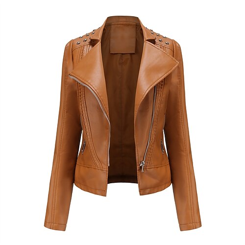 Women's Faux Leather Jacket Windproof Warm Outdoor Street Daily Vacation Zipper Pocket Zipper Turndown Fashion Modern Street Style Solid Color Regular Fit Outerwear Long Sleeve Winter Fall Black
Women's Faux Leather Jacket Windproof Warm Outdoor Street Daily Vacation Zipper Pocket Zipper Turndown Fashion Modern Street Style Solid Color Regular Fit Outerwear Long Sleeve Winter Fall Black