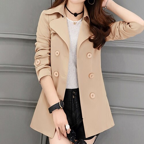 Women's Trench Coat Warm Breathable Street Holiday Daily Wear Going out Button Pocket Double Breasted Turndown Active Fashion Comfortable Street Style Solid Color Regular Fit Outerwear Long Sleeve
Women's Trench Coat Warm Breathable Street Holiday Daily Wear Going out Button Pocket Double Breasted Turndown Active Fashion Comfortable Street Style Solid Color Regular Fit Outerwear Long Sleeve