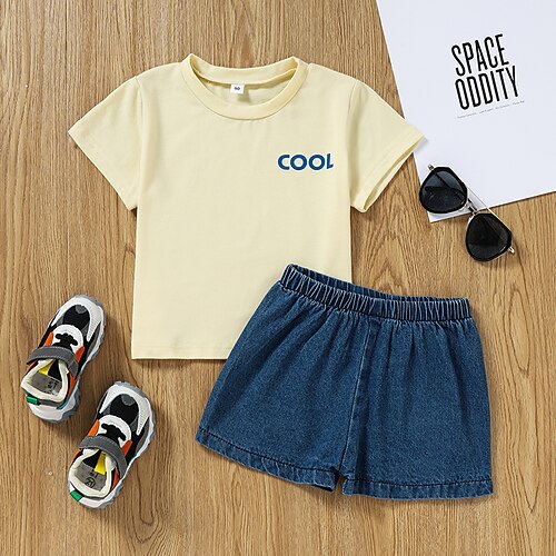 Toddler Boys Clothing Set 2 Pieces Blue Solid Color Letter Print Daily 2-6 Years
Toddler Boys Clothing Set 2 Pieces Blue Solid Color Letter Print Daily 2-6 Years