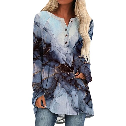 Women's T shirt Tee Black Blue Purple Graphic Floral Button Print Long Sleeve Holiday Weekend Basic Round Neck Long Floral Butterfly Painting S / 3D Print
Women's T shirt Tee Black Blue Purple Graphic Floral Button Print Long Sleeve Holiday Weekend Basic Round Neck Long Floral Butterfly Painting S / 3D Print