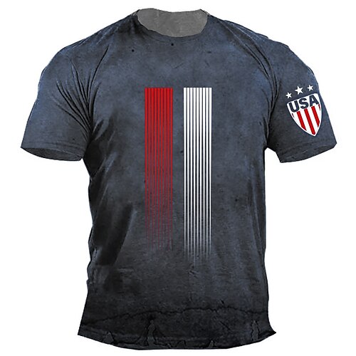 Men's Unisex T shirt Tee Striped Graphic Prints Crew Neck Navy Blue 3D Print Outdoor Street Short Sleeve Print Clothing Apparel Vintage Sports Designer Casual / Summer / Summer
Men's Unisex T shirt Tee Striped Graphic Prints Crew Neck Navy Blue 3D Print Outdoor Street Short Sleeve Print Clothing Apparel Vintage Sports Designer Casual / Summer / Summer