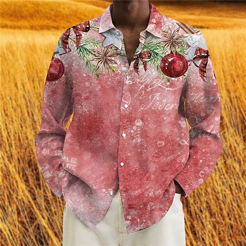 Men's Shirt Graphic Shirt Graphic Prints Turndown Dusty Rose 3D Print Christmas Street Long Sleeve Button-Down Print Clothing Apparel Fashion Designer Casual Breathable
Men's Shirt Graphic Shirt Graphic Prints Turndown Dusty Rose 3D Print Christmas Street Long Sleeve Button-Down Print Clothing Apparel Fashion Designer Casual Breathable