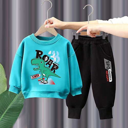 2 Pieces Kids Unisex Hoodie & Pants Clothing Set Outfit Cartoon Dinosaur Set School Active Fashion Winter Fall 3-10 Years Black Blue Purple
2 Pieces Kids Unisex Hoodie & Pants Clothing Set Outfit Cartoon Dinosaur Set School Active Fashion Winter Fall 3-10 Years Black Blue Purple