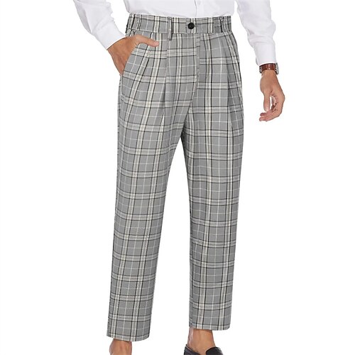 Men's Trousers Casual Pants Jogger Pants Plaid Dress Pants Pocket Straight Leg Plaid Comfort Breathable Business Casual Daily Cotton Blend Fashion Retro Vintage Yellow Deep Blue Micro-elastic
Men's Trousers Casual Pants Jogger Pants Plaid Dress Pants Pocket Straight Leg Plaid Comfort Breathable Business Casual Daily Cotton Blend Fashion Retro Vintage Yellow Deep Blue Micro-elastic