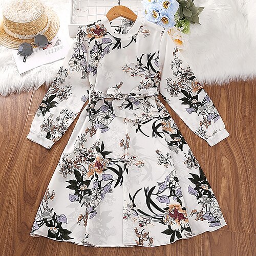 Kids Girls' Dress Graphic A Line Dress Midi Dress Daily Print Long Sleeve Cute Dress 4-12 Years Fall White
Kids Girls' Dress Graphic A Line Dress Midi Dress Daily Print Long Sleeve Cute Dress 4-12 Years Fall White