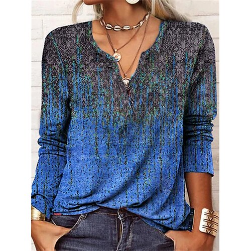 Women's T shirt Tee Blue Yellow Red Floral Long Sleeve Home Casual Basic V Neck Regular Loose Fit Floral S / 3D Print
Women's T shirt Tee Blue Yellow Red Floral Long Sleeve Home Casual Basic V Neck Regular Loose Fit Floral S / 3D Print