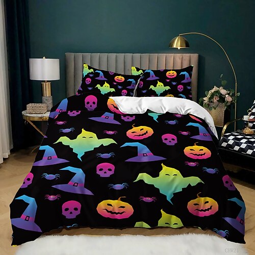Halloween Decoration Duvet Cover Set Hotel Bedding Sets Comforter Cover 3 Pcs, Include 1 Duvet Cover, 2 Pillowcases for Double/Queen/King(1 Pillowcase for Twin/Single)
Halloween Decoration Duvet Cover Set Hotel Bedding Sets Comforter Cover 3 Pcs, Include 1 Duvet Cover, 2 Pillowcases for Double/Queen/King(1 Pillowcase for Twin/Single)