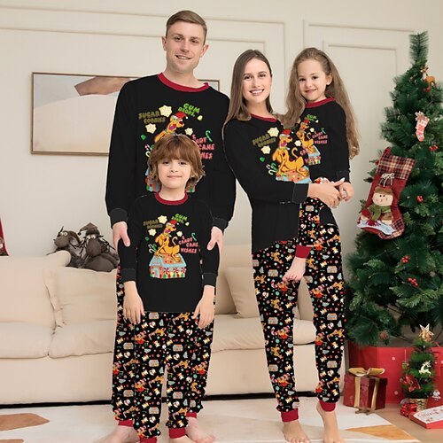 Family Look Christmas Pajamas Dog Christmas pattern Home Black Long Sleeve Matching Outfits
Family Look Christmas Pajamas Dog Christmas pattern Home Black Long Sleeve Matching Outfits