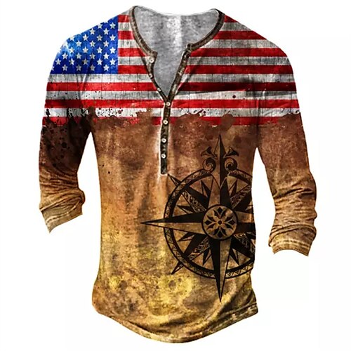 Men's T shirt Tee Henley Shirt Tee Graphic American Flag Henley Brown 3D Print Plus Size Outdoor Daily Long Sleeve Button-Down Print Clothing Apparel Basic Designer Classic Comfortable / Sports
Men's T shirt Tee Henley Shirt Tee Graphic American Flag Henley Brown 3D Print Plus Size Outdoor Daily Long Sleeve Button-Down Print Clothing Apparel Basic Designer Classic Comfortable / Sports