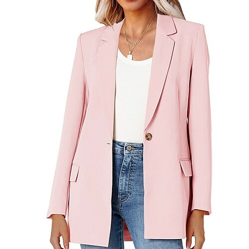 Women's Blazer Warm Breathable Outdoor Office Work Pocket Buttoned Front Turndown OL Style Elegant Modern Solid Color Regular Fit Outerwear Long Sleeve Winter Fall Black Blue Pink S M L XL XXL
Women's Blazer Warm Breathable Outdoor Office Work Pocket Buttoned Front Turndown OL Style Elegant Modern Solid Color Regular Fit Outerwear Long Sleeve Winter Fall Black Blue Pink S M L XL XXL