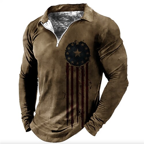 Men's Collar Polo Shirt Golf Shirt National Flag Turndown Blue Khaki 3D Print Outdoor Street Long Sleeve Zipper Print Clothing Apparel Fashion Designer Casual Breathable
Men's Collar Polo Shirt Golf Shirt National Flag Turndown Blue Khaki 3D Print Outdoor Street Long Sleeve Zipper Print Clothing Apparel Fashion Designer Casual Breathable