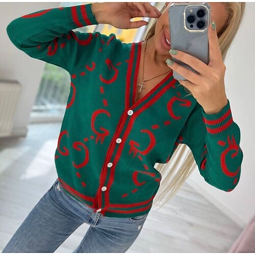 Women's Cardigan Sweater Jumper Crochet Knit Knitted Geometric Open Front Casual Daily Fall Winter Green Khaki One-Size / Long Sleeve
Women's Cardigan Sweater Jumper Crochet Knit Knitted Geometric Open Front Casual Daily Fall Winter Green Khaki One-Size / Long Sleeve
