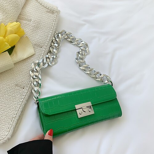 Women's Leather Bag Shoulder Bag PU Leather Chain Solid Color Shopping Going out Wine Green Black Khaki
Women's Leather Bag Shoulder Bag PU Leather Chain Solid Color Shopping Going out Wine Green Black Khaki