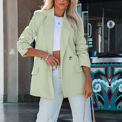 Women's Blazer Windproof Warm Outdoor Street Daily Vacation Button Pocket Double Breasted Turndown Fashion Modern Street Style Solid Color Regular Fit Outerwear Long Sleeve Winter Fall Black Light
Women's Blazer Windproof Warm Outdoor Street Daily Vacation Button Pocket Double Breasted Turndown Fashion Modern Street Style Solid Color Regular Fit Outerwear Long Sleeve Winter Fall Black Light
