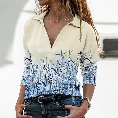 Women's Blouse Shirt White Black Blue Floral Print Long Sleeve Daily Weekend Streetwear Casual Shirt Collar Regular Floral S / 3D Print
Women's Blouse Shirt White Black Blue Floral Print Long Sleeve Daily Weekend Streetwear Casual Shirt Collar Regular Floral S / 3D Print