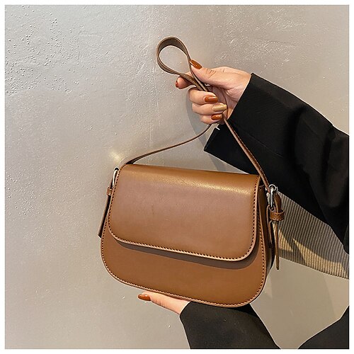 Women's Leather Bag Shoulder Bag PU Leather Zipper Solid Color Shopping Going out Dark Brown Black
Women's Leather Bag Shoulder Bag PU Leather Zipper Solid Color Shopping Going out Dark Brown Black