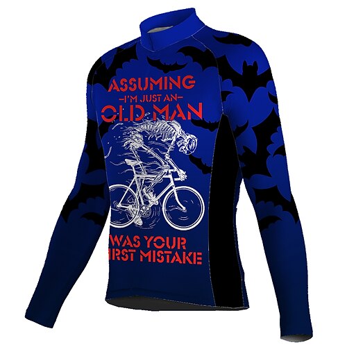 21Grams Men's Cycling Jersey Long Sleeve Bike Top with 3 Rear Pockets Mountain Bike MTB Road Bike Cycling Breathable Quick Dry Moisture Wicking Reflective Strips Blue Skull Halloween Polyester Spandex
21Grams Men's Cycling Jersey Long Sleeve Bike Top with 3 Rear Pockets Mountain Bike MTB Road Bike Cycling Breathable Quick Dry Moisture Wicking Reflective Strips Blue Skull Halloween Polyester Spandex