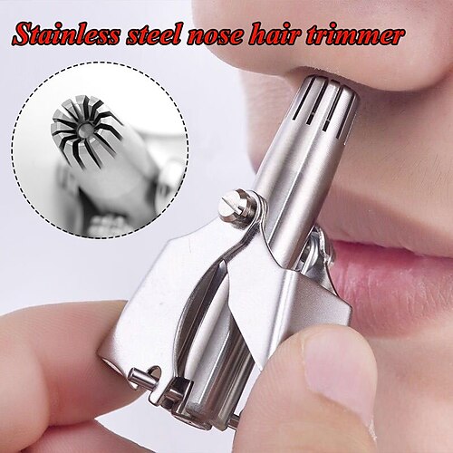 

Nose Trimmer for Men Stainless Steel Manual Trimmer for Nose Vibrissa Razor Shaver Washable Portable Nose Ear Hair Trimmer