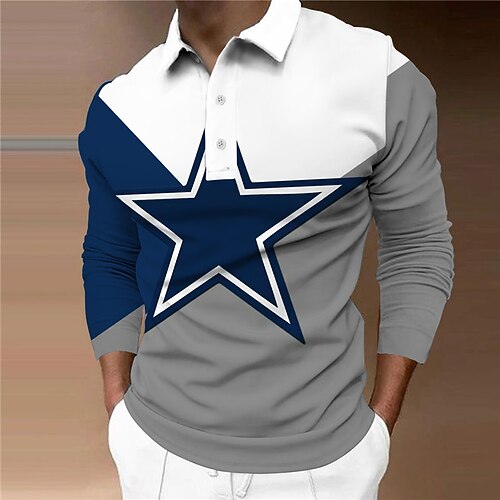 Herre POLO T-skjorte Golf skjorte Stjerne Aftæpning Grå 3D-utskrift utendørs Gate Kort Erme Glidelås Trykt mønster Klær Mote Designer Fritid Pustende / Sommer / Vår / Sommer
Herre POLO T-skjorte Golf skjorte Stjerne Aftæpning Grå 3D-utskrift utendørs Gate Kort Erme Glidelås Trykt mønster Klær Mote Designer Fritid Pustende / Sommer / Vår / Sommer