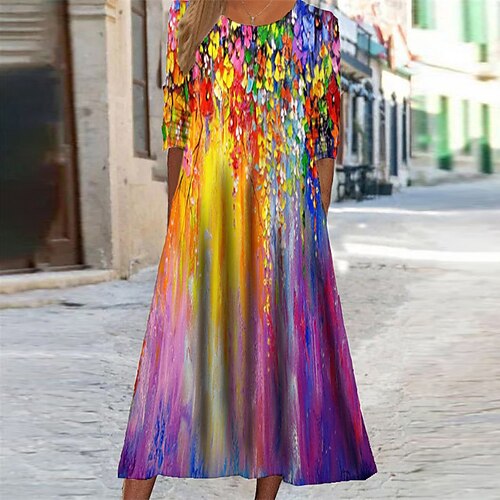 Women's Casual Dress Swing Dress Midi Dress Midi Dress Pink Rainbow Red Long Sleeve Floral Pocket Winter Fall Autumn Round Neck Vacation Winter Dress Fall Dress 2022 S M L XL XXL 3XL
Women's Casual Dress Swing Dress Midi Dress Midi Dress Pink Rainbow Red Long Sleeve Floral Pocket Winter Fall Autumn Round Neck Vacation Winter Dress Fall Dress 2022 S M L XL XXL 3XL