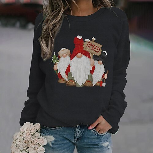 Women's Sweatshirt Pullover Crew Neck Reindeer Gnome Print Christmas Weekend 3D Print Active Streetwear Clothing Apparel Hoodies Sweatshirts Black Gray
Women's Sweatshirt Pullover Crew Neck Reindeer Gnome Print Christmas Weekend 3D Print Active Streetwear Clothing Apparel Hoodies Sweatshirts Black Gray