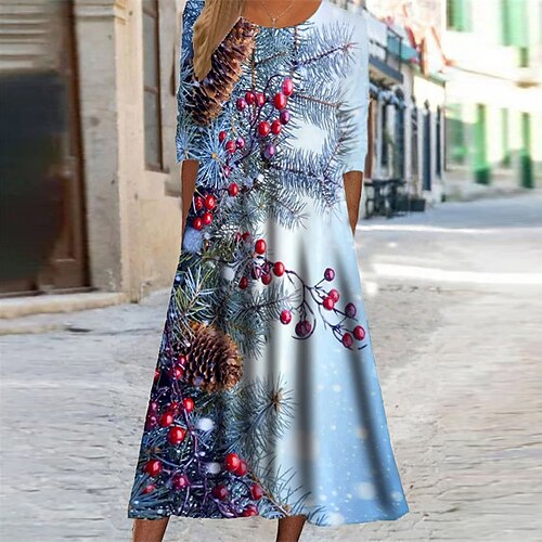 Women's Casual Dress Swing Dress Midi Dress Royal Blue Navy Blue Light Blue Long Sleeve Christmas Tree Pocket Print Fall Winter Round Neck Vacation Casual 2022 S M L XL XXL 3XL
Women's Casual Dress Swing Dress Midi Dress Royal Blue Navy Blue Light Blue Long Sleeve Christmas Tree Pocket Print Fall Winter Round Neck Vacation Casual 2022 S M L XL XXL 3XL