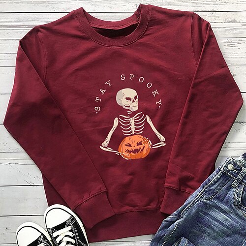 Women's Plus Size Tops Pullover Sweatshirt Hoodie Sweatshirt Skull Letter Print Long Sleeve Crewneck Casual Halloween Halloween Spirit Halloween Cotton Fall Winter Green Black
Women's Plus Size Tops Pullover Sweatshirt Hoodie Sweatshirt Skull Letter Print Long Sleeve Crewneck Casual Halloween Halloween Spirit Halloween Cotton Fall Winter Green Black