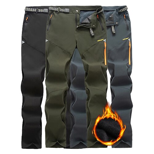 Men's Hiking Pants Trousers Fleece Lined Pants Softshell Pants Winter Outdoor Thermal Warm Windproof Water Resistant Multi Pockets Pants / Trousers Bottoms Elastic Waist Zipper Pocket Amy Green Black
Men's Hiking Pants Trousers Fleece Lined Pants Softshell Pants Winter Outdoor Thermal Warm Windproof Water Resistant Multi Pockets Pants / Trousers Bottoms Elastic Waist Zipper Pocket Amy Green Black