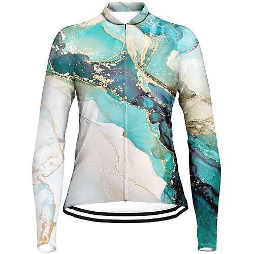 21Grams Women's Cycling Jersey Long Sleeve Bike Top with 3 Rear Pockets Mountain Bike MTB Road Bike Cycling Breathable Quick Dry Moisture Wicking Reflective Strips Green Graphic Polyester Spandex
21Grams Women's Cycling Jersey Long Sleeve Bike Top with 3 Rear Pockets Mountain Bike MTB Road Bike Cycling Breathable Quick Dry Moisture Wicking Reflective Strips Green Graphic Polyester Spandex