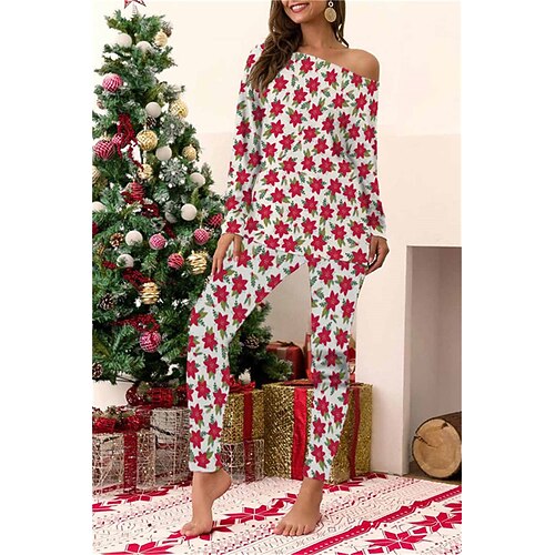 Women's ChristmasPjs Pajamas Sets 2 Pieces Flower Comfort Soft Home Bed Cotton Spandex Jersey Long Sleeve T shirt Tee Pant Elastic Waist Winter Fall Blue Royal Blue
Women's ChristmasPjs Pajamas Sets 2 Pieces Flower Comfort Soft Home Bed Cotton Spandex Jersey Long Sleeve T shirt Tee Pant Elastic Waist Winter Fall Blue Royal Blue